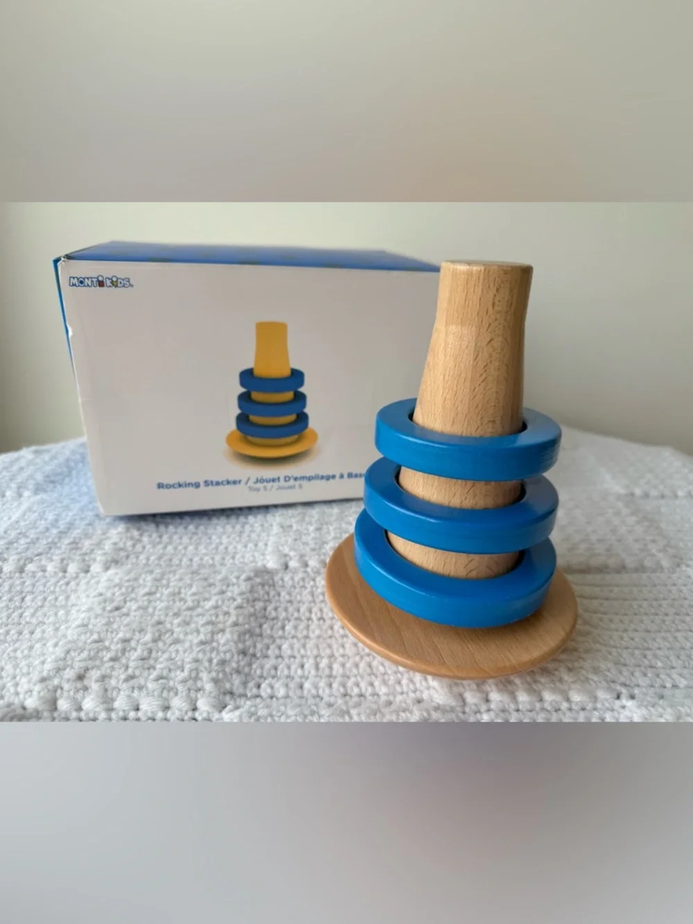 Monti Kids Wooden Montessori Rocking Stacker Toy